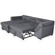 ECKSOFA  in Cord Dunkelgrau  - Dunkelgrau/Schwarz, KONVENTIONELL, Textil/Metall (168/258cm) - Carryhome