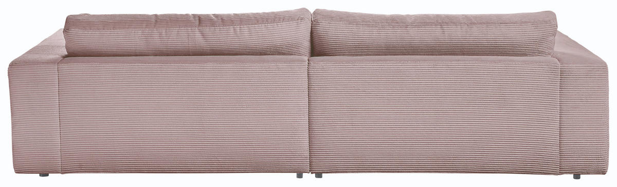 MEGASOFA in Cord Rosa  - Schwarz/Rosa, Design, Kunststoff/Textil (290/86/170cm) - Pure Home Lifestyle