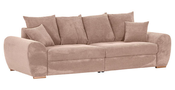 BIGSOFA in Cord Altrosa  - Eichefarben/Altrosa, KONVENTIONELL, Holz/Textil (270/72/109cm) - Carryhome