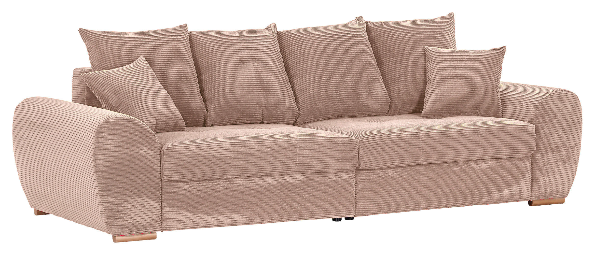 BIGSOFA Cord Altrosa  - Eichefarben/Altrosa, KONVENTIONELL, Holz/Textil (270/72/109cm) - Carryhome