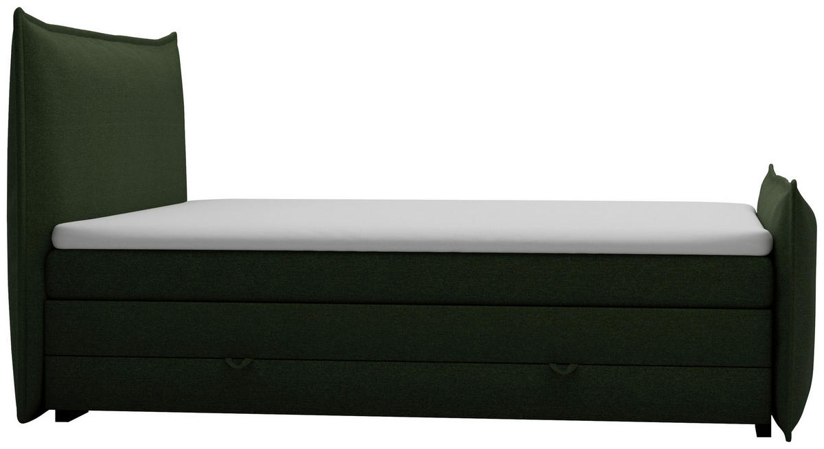 BOXSPRINGBETT 180/200 cm  in Grün  - Schwarz/Grün, MODERN, Textil (180/200cm) - MID.YOU