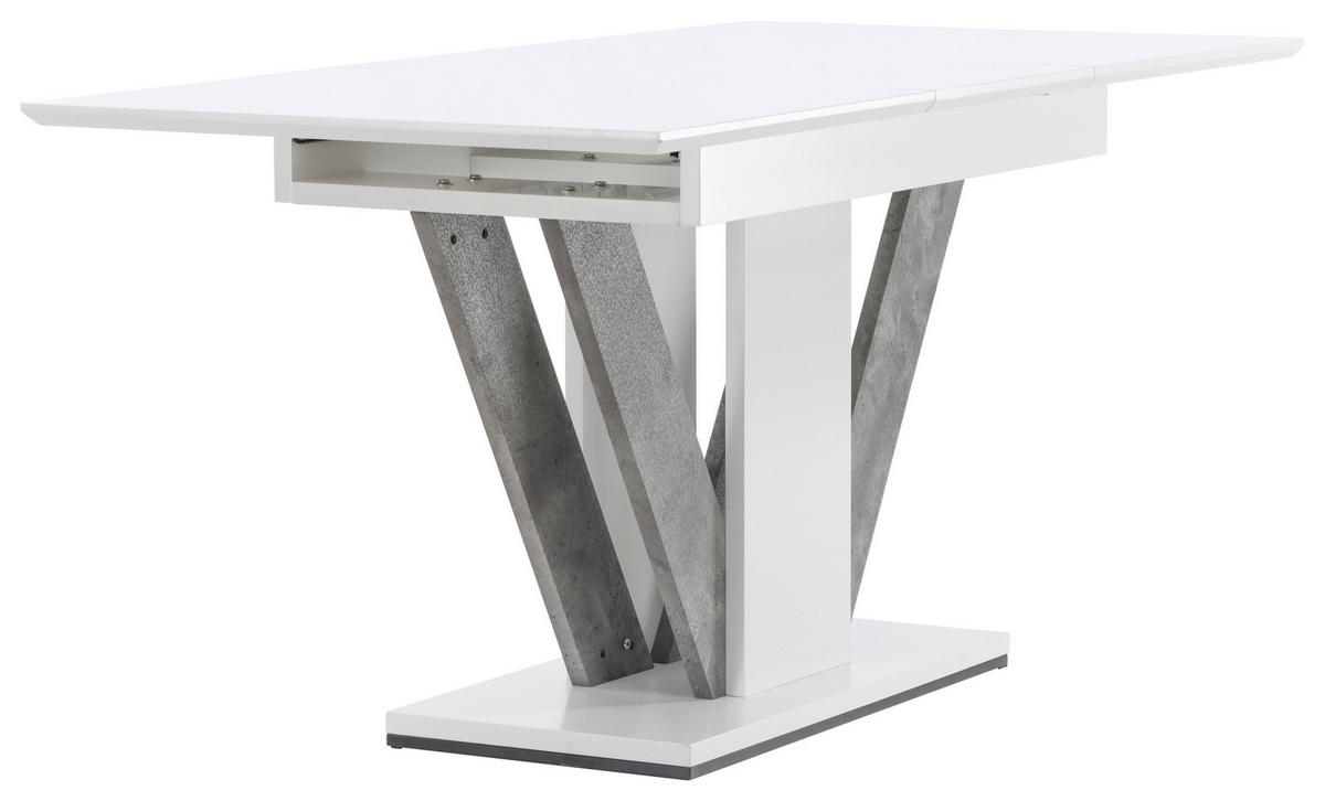 ESSTISCH in Holzwerkstoff 120/80/76 cm  - Weiß/Grau, Design, Holz/Holzwerkstoff (120/80/76cm) - Livetastic