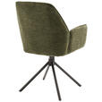 ARMLEHNSTUHL  Sitzfläche 180° drehbar, automatische Rückholfunktion Struktur  - Schwarz/Olivgrün, Design, Textil/Metall (59/88/63cm) - Carryhome