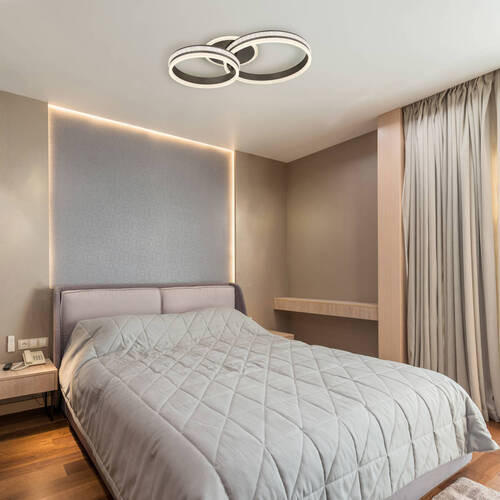 LED-DECKENLEUCHTE 50 W    65/40/14 cm  - Klar/Titanfarben, Design, Kunststoff/Metall (65/40/14cm) - Globo