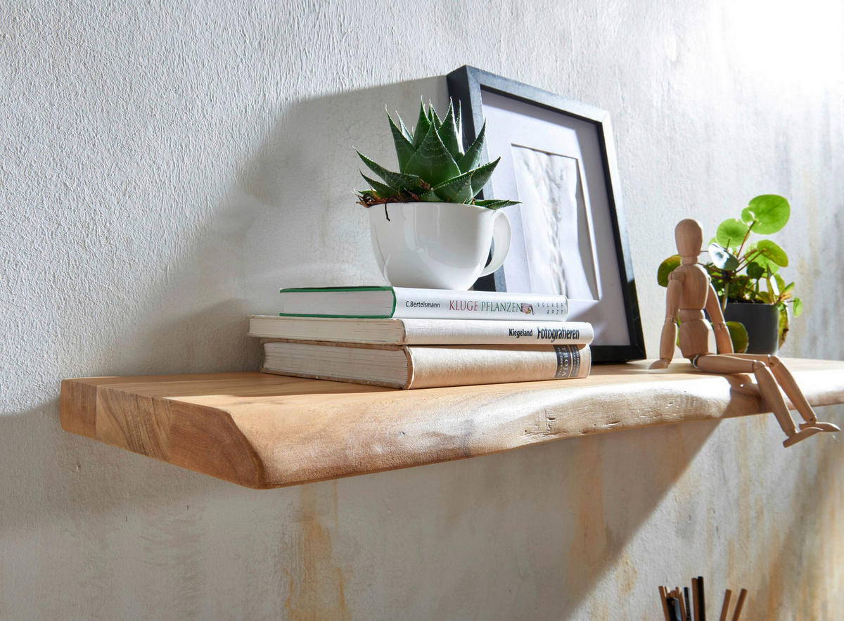 WANDREGAL 120/4/26 cm  - Akaziefarben, Modern, Holz (120/4/26cm) - MID.YOU