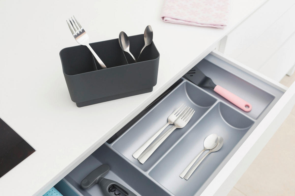 GESCHIRRABTROPFKORB   - Dunkelgrau, Design, Metall (38,6/14,2/49,2cm) - Brabantia