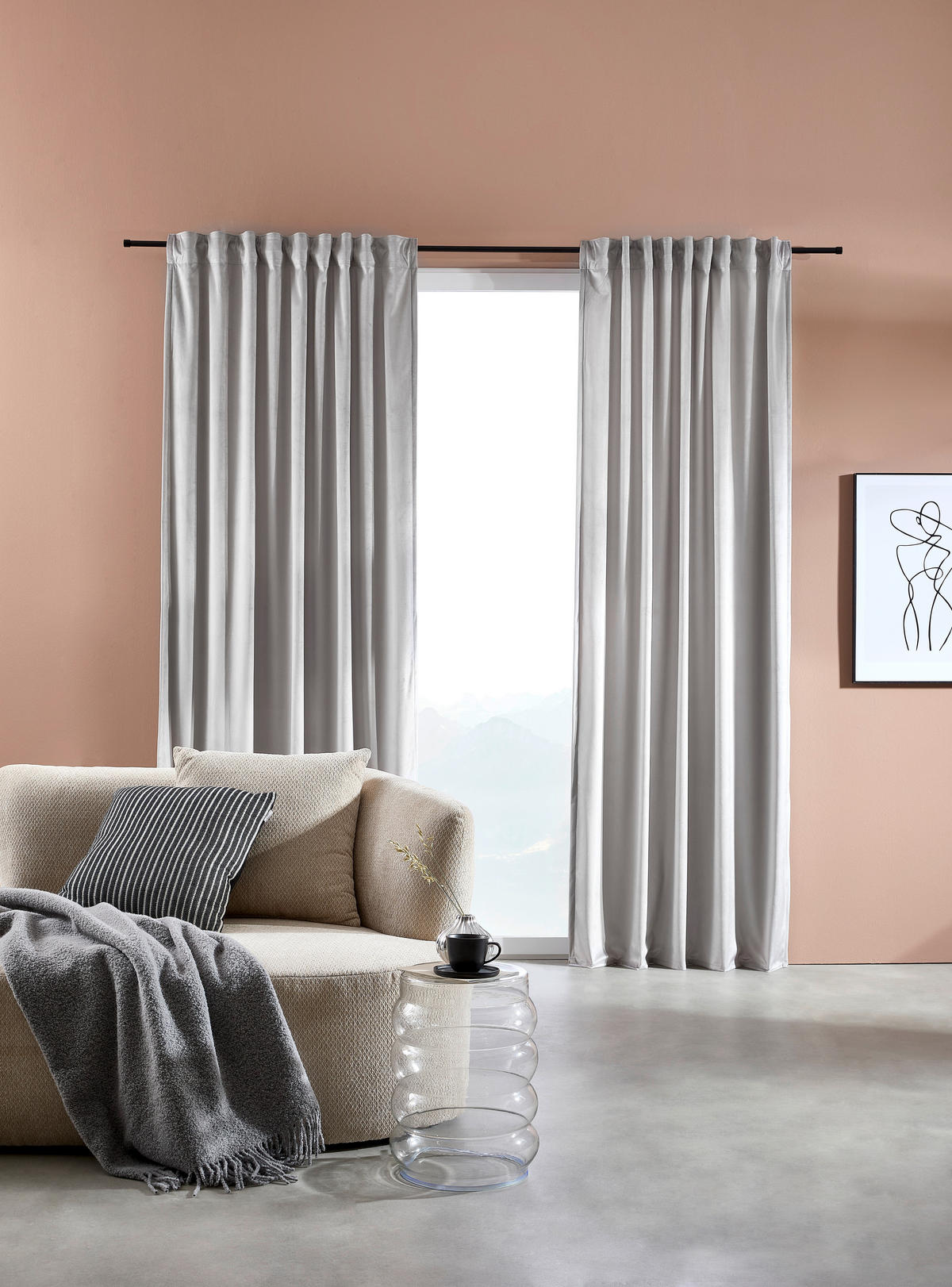 FERTIGVORHANG blickdicht  - Silberfarben, Basics, Textil (135/245cm) - Esposa