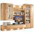 WOHNWAND Eiche furniert, massiv Eichefarben - Eichefarben, KONVENTIONELL, Glas/Holz (315/218,3/58cm) - Musterring WOHNWAND Eiche furniert, massiv Eichefarben - Eichefarben, KONVENTIONELL, Glas/Holz (315/218,3/58cm) - Musterring