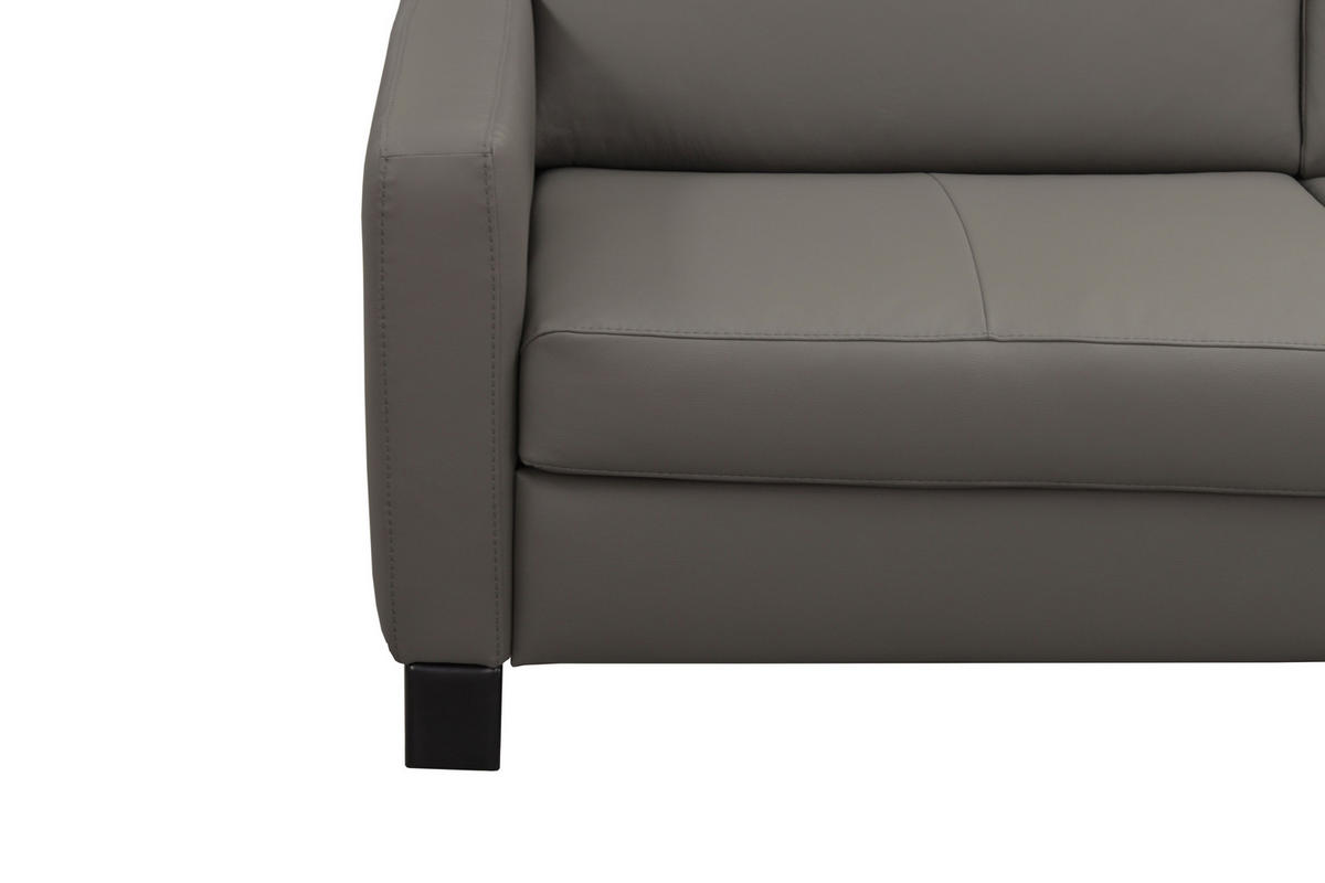 SCHLAFSOFA in Leder Schlammfarben  - Schlammfarben/Schwarz, Konventionell, Leder/Metall (190/87/100cm) - Celina Home