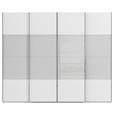 SCHWEBETÜRENSCHRANK  in Weiß, Seidengrau  - Chromfarben/Seidengrau, KONVENTIONELL, Glas/Holzwerkstoff (271/223/68cm) - Novel