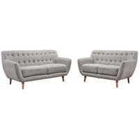 SET CANAPELE textil gri, gri deschis  - gri deschis/culoare natur, Design, lemn/textil (180/84/82cm) - Niels Andersson