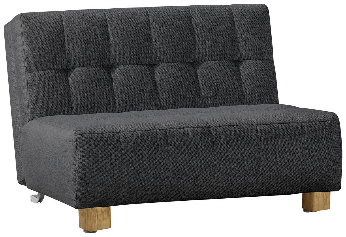 SCHLAFSOFA Dunkelgrau  - Dunkelgrau/Naturfarben, Design, Holz/Textil (125/92/102cm) - Novel