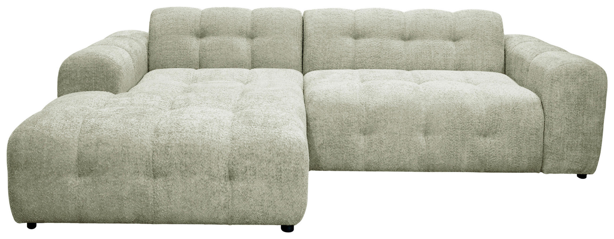 ECKSOFA  Bouclé Beige  - Beige/Schwarz, Design, Kunststoff/Textil (175/270cm) - MID.YOU