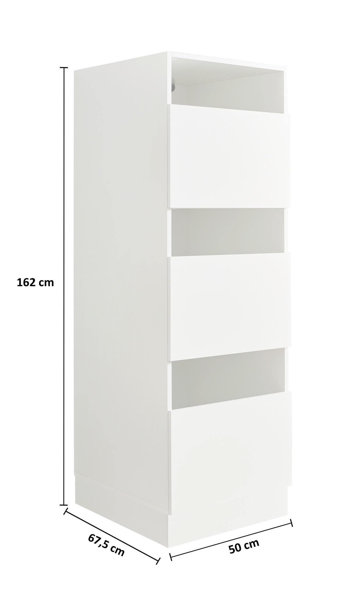 VEČNAMENSKA OMARA, bela - črna/bela, Design, umetna masa/leseni material (50/162/67,5cm)