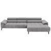 CANAPÉ D'ANGLE in Webstoff Hellbraun  - Hellbraun/Schwarz, Design, Textil/Metall (329/190cm) - Beldomo Style