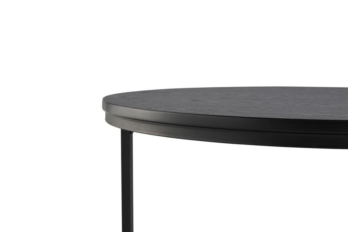 COUCHTISCHSET rund Schwarz  - Schwarz, Design, Holzwerkstoff/Metall (80/60/45/42/80/60cm) - MID.YOU