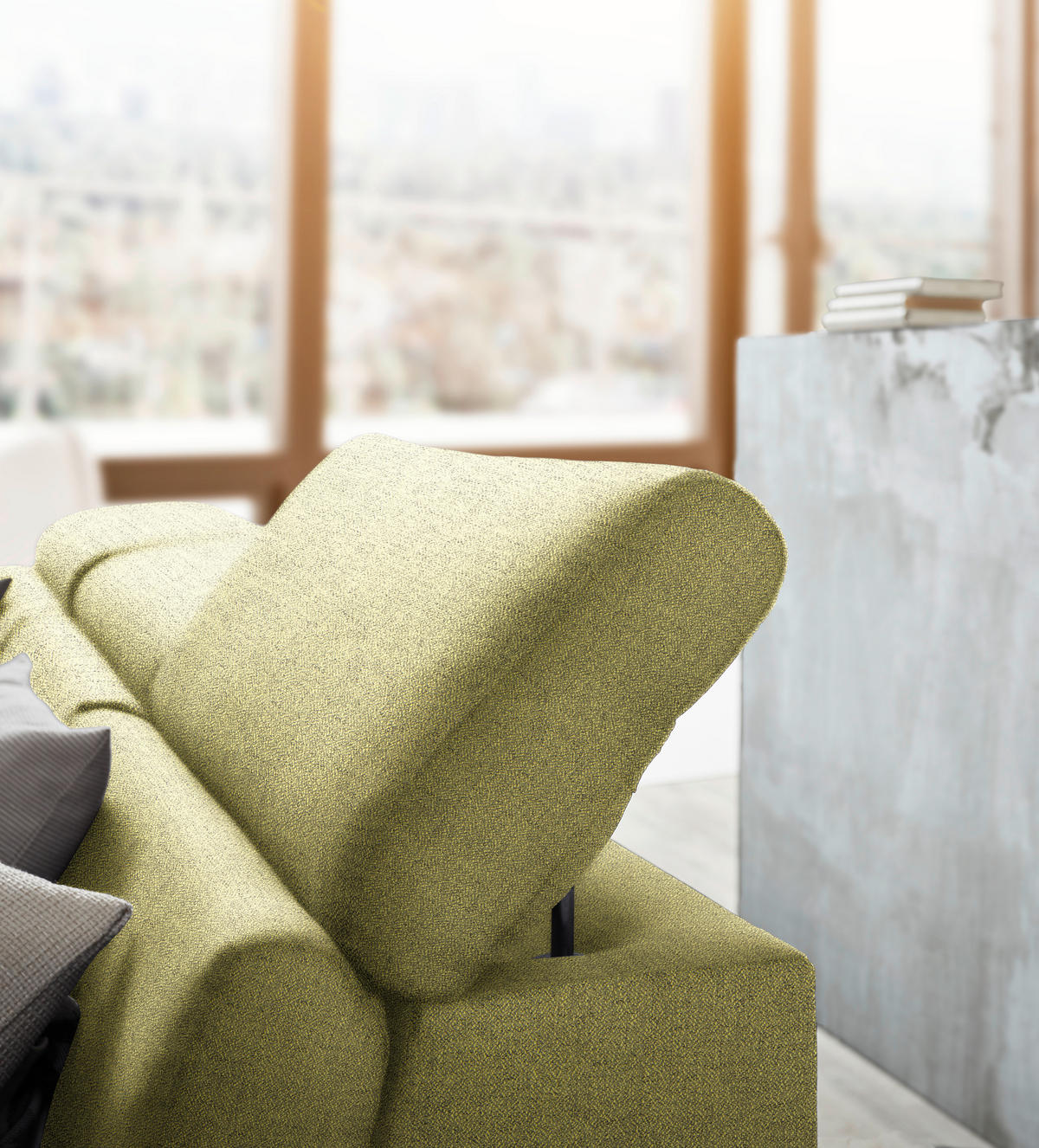 ECKSOFA in Webstoff Grün  - Silberfarben/Grün, Design, Textil/Metall (167/250cm) - Xora