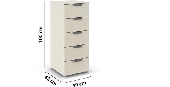 KOMMODE  in 40/100/42 cm  - Chromfarben/Champagner, Design, Holzwerkstoff/Metall (40/100/42cm) - Carryhome