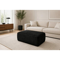 HOCKER in Textil, Holzwerkstoff Schwarz  - Schwarz, KONVENTIONELL, Holzwerkstoff/Kunststoff (105/43/65cm) - Livetastic