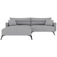 ECKSOFA  in Cord Hellgrau  180/253 cm  - Hellgrau/Schwarz, KONVENTIONELL, Textil/Metall (180/253cm) - Carryhome
