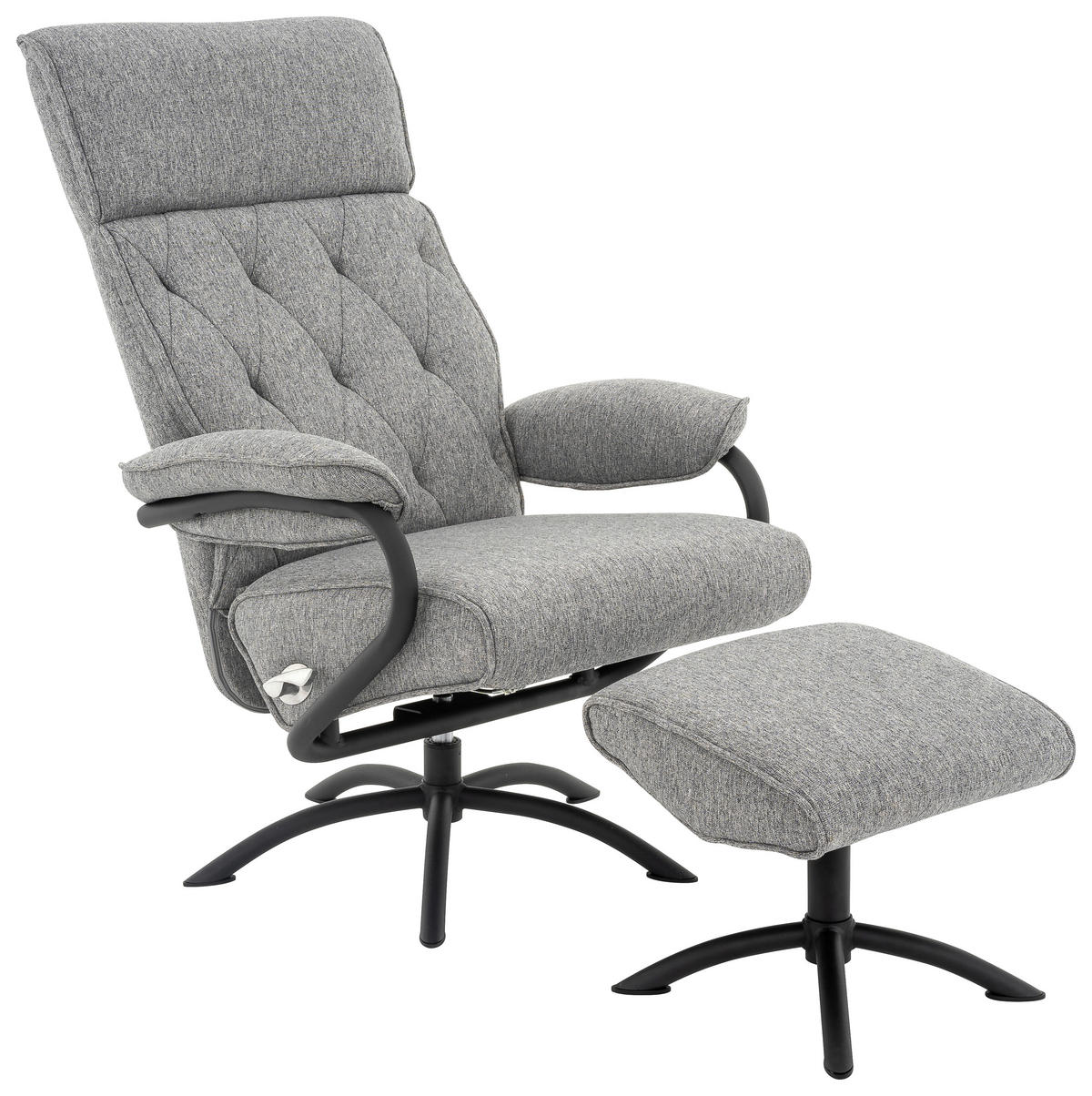 SET SCAUNE DE RELAXARE in textil gri  - negru/gri, Modern, metal/textil (77,5/107/85cm) - MID.YOU