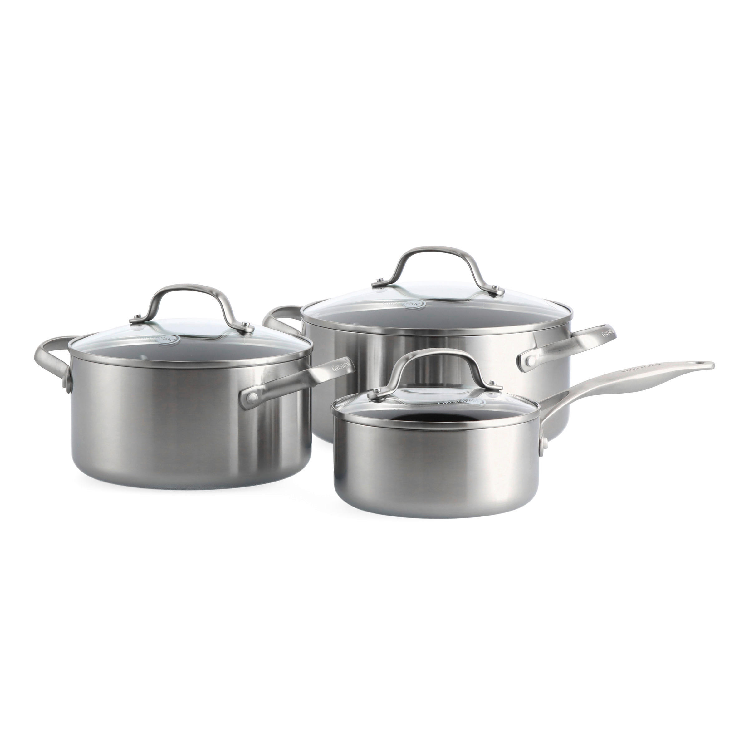 KOCHTOPFSET Geneva 3-teilig  - Schwarz, Basics, Glas/Metall (16//20//24cm)