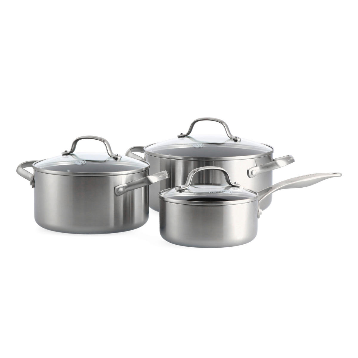 KOCHTOPFSET Geneva 3-teilig  - Schwarz, Basics, Glas/Metall (16//20//24cm)