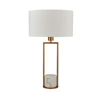 TISCHLEUCHTE Claire 35/35/62 cm   - Goldfarben/Weiß, LIFESTYLE, Kunststoff/Textil (35/35/62cm) - Searchlight