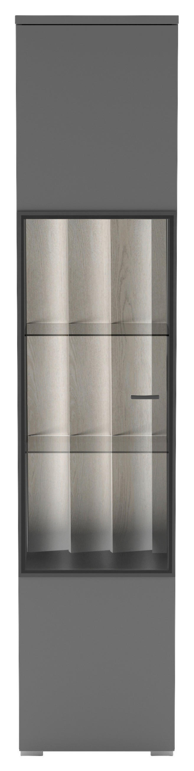 VITRIN szürke  - ezüst/szürke, Design, műanyag/faalapú anyag (42/196/38cm) - Livetastic