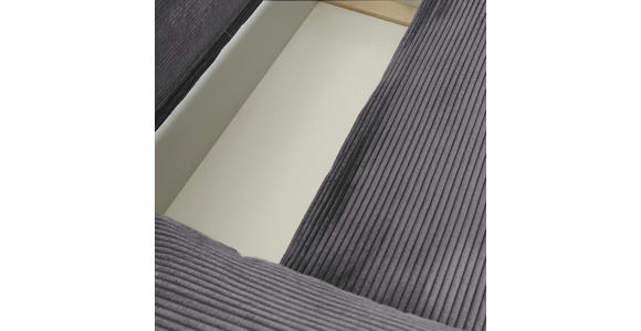 ECKSOFA Dunkelgrau Cord  - Dunkelgrau/Schwarz, KONVENTIONELL, Kunststoff/Textil (266/180cm) - Carryhome