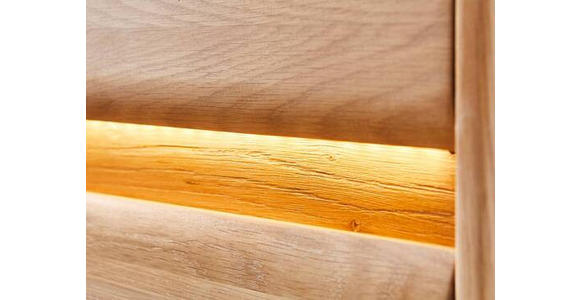 VITRINE in massiv Wildeiche Wildeiche - Wildeiche, Basics, Glas/Holz (95/201/41cm) - Linea Natura