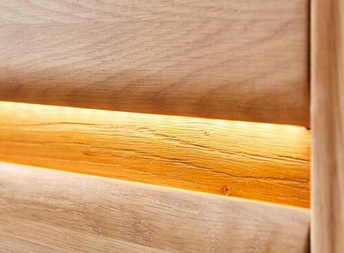 VITRINE in massiv Wildeiche Wildeiche  - Wildeiche, Basics, Glas/Holz (95/201/41cm) - Linea Natura