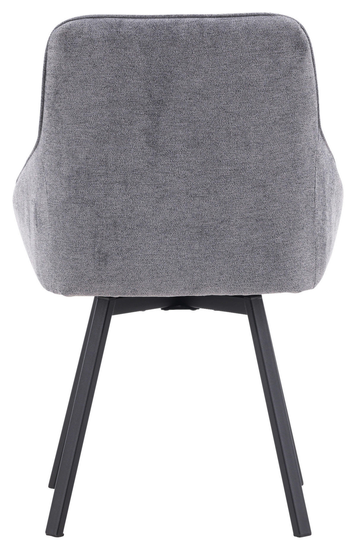STUHL-SET 2 Stück  in Stahl Textilgeflecht Metall, Textil  - Dunkelgrau/Schwarz, Design, Textil/Metall (55/88/60cm) - Livetastic