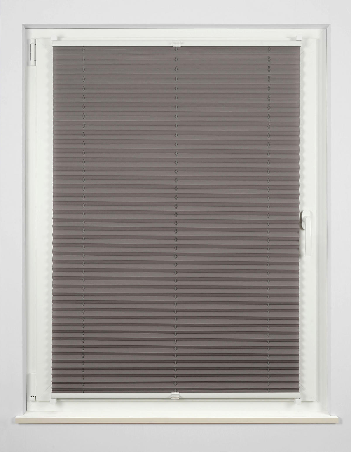 PLISSEE  halbtransparent   100/130 cm   - Hellgrau, Basics, Textil (100/130cm) - Homeware