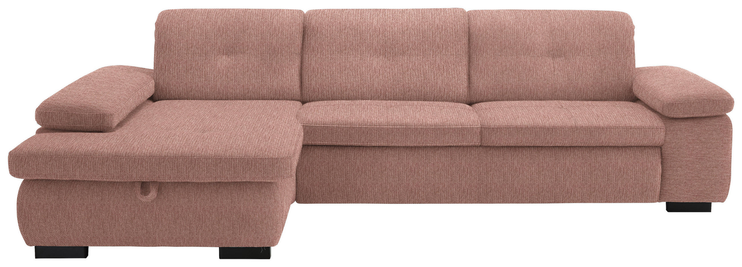 ECKSOFA in Flachgewebe Orange  - Schwarz/Orange, Design, Textil/Metall (174/297cm) - Beldomo Style