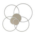 LED-DECKENLEUCHTE 90,5/81/9,5 cm   - Chromfarben/Champagner, Design, Kunststoff/Metall (90,5/81/9,5cm) - Novel