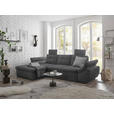 ECKSOFA in Mikrovelours Grau  - Schwarz/Grau, KONVENTIONELL, Kunststoff/Textil (170/275cm) - Carryhome