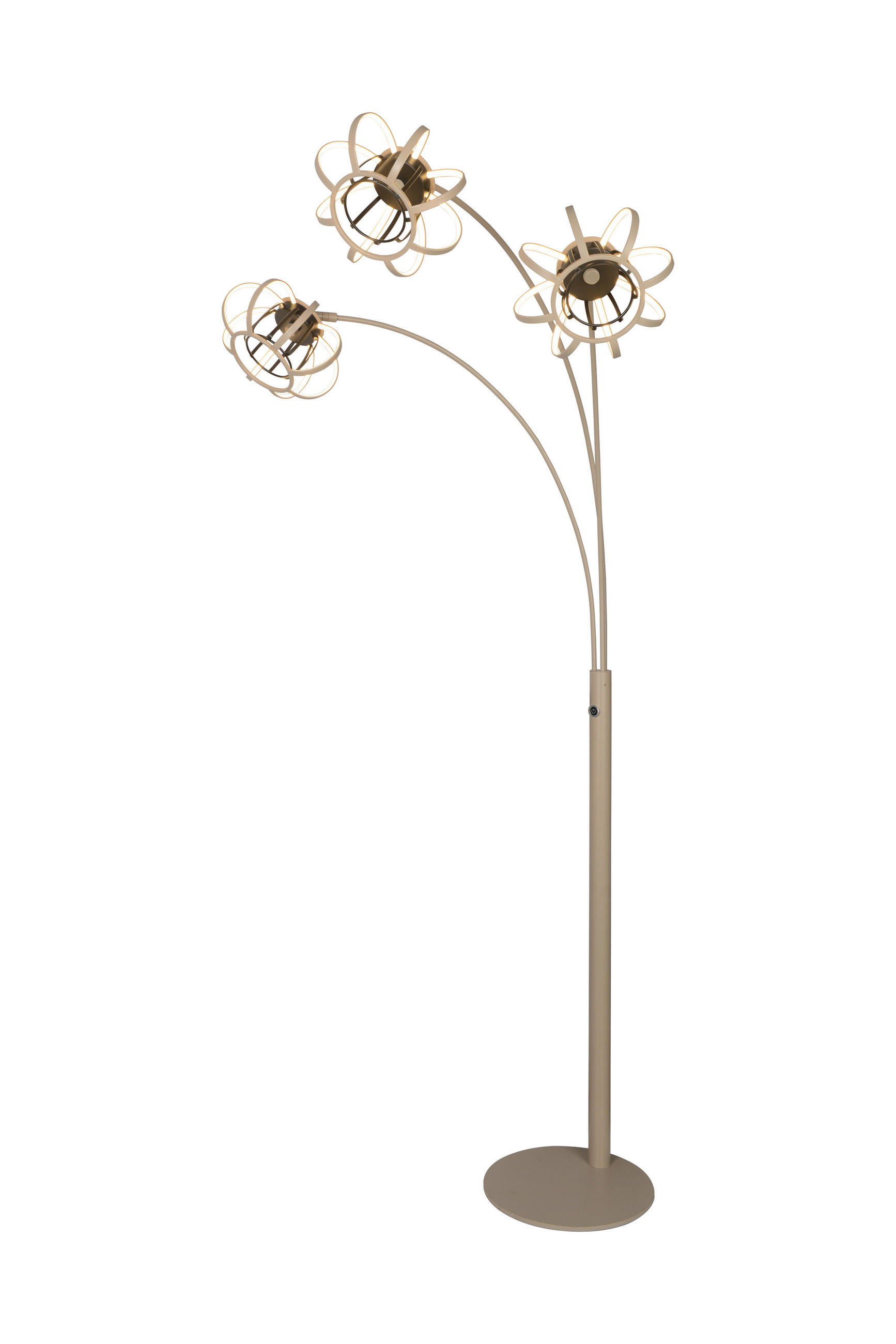 LED-STEHLEUCHTE Salo 60/87/162 cm  - Sandfarben/Schwarz, KONVENTIONELL, Metall (60/87/162cm)
