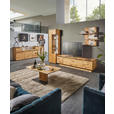 WOHNWAND  in Eichefarben  320/205,7/53,7 cm  - Eichefarben/Schwarz, Natur, Glas/Holz (320/205,7/53,7cm) - Valnatura