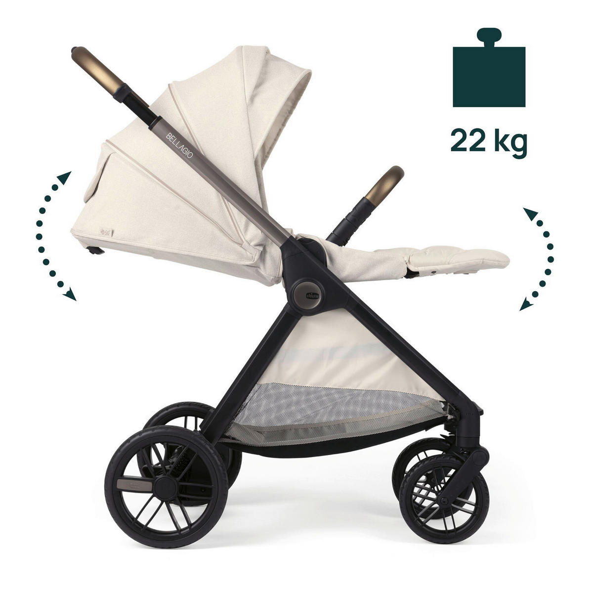 KINDERWAGEN  Bellagio  Amber Glow  - Beige, Basics, Textil/Metall (55/82/97-106cm) - Chicco