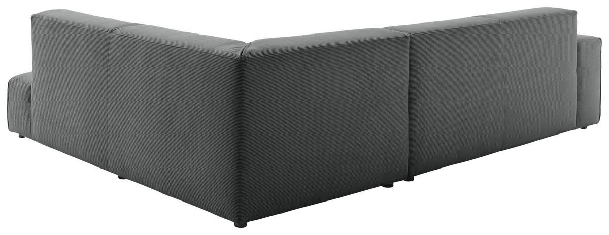 ECKSOFA in Cord Anthrazit  270/210 cm  - Anthrazit/Schwarz, Design, Kunststoff/Textil (270/210cm) - Pure Home Lifestyle