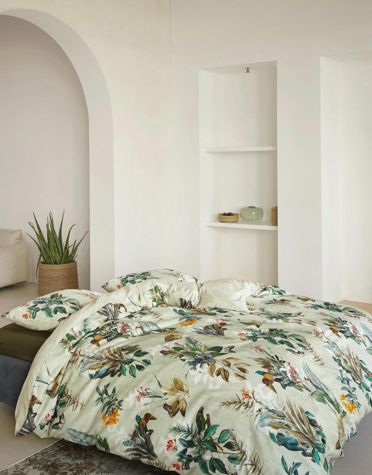 WENDEBETTWÄSCHE SS22 Satin  - Hellgrün/Grün, KONVENTIONELL (135/200cm) - Essenza