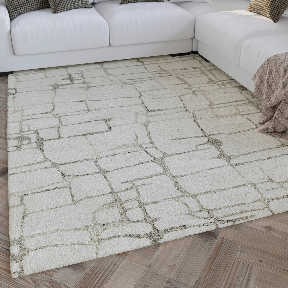 WEBTEPPICH 140/200 cm Hamptons Twelve Hellgrau, Greige  - Greige/Hellgrau, Design, Textil (140/200cm) - WECON HOME