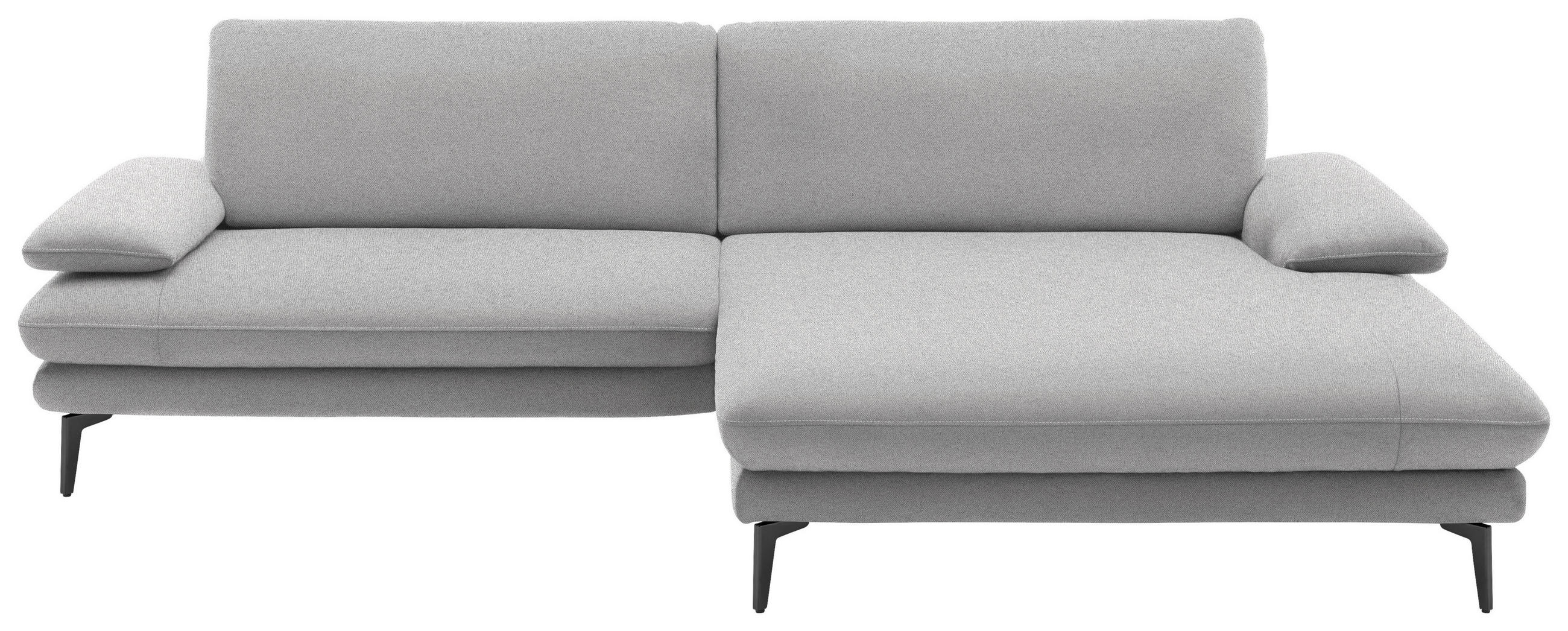 ECKSOFA in Webstoff Hellgrau  - Hellgrau/Schwarz, Design, Textil/Metall (284/184cm) - Dieter Knoll
