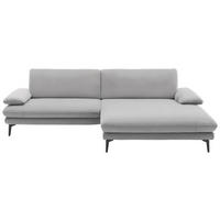 ECKSOFA in Webstoff Hellgrau  - Hellgrau/Schwarz, Design, Textil/Metall (284/184cm) - Dieter Knoll