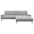 ECKSOFA Hellgrau Webstoff  - Hellgrau/Schwarz, Design, Textil/Metall (284/184cm) - Dieter Knoll