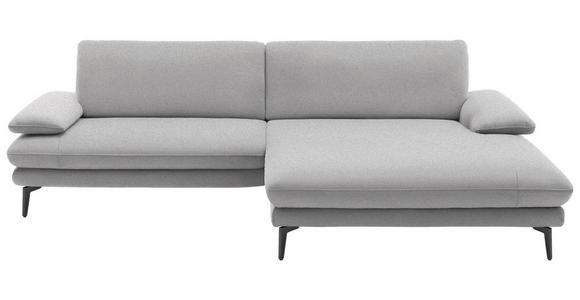 ECKSOFA Hellgrau Webstoff  - Hellgrau/Schwarz, Design, Textil/Metall (284/184cm) - Dieter Knoll