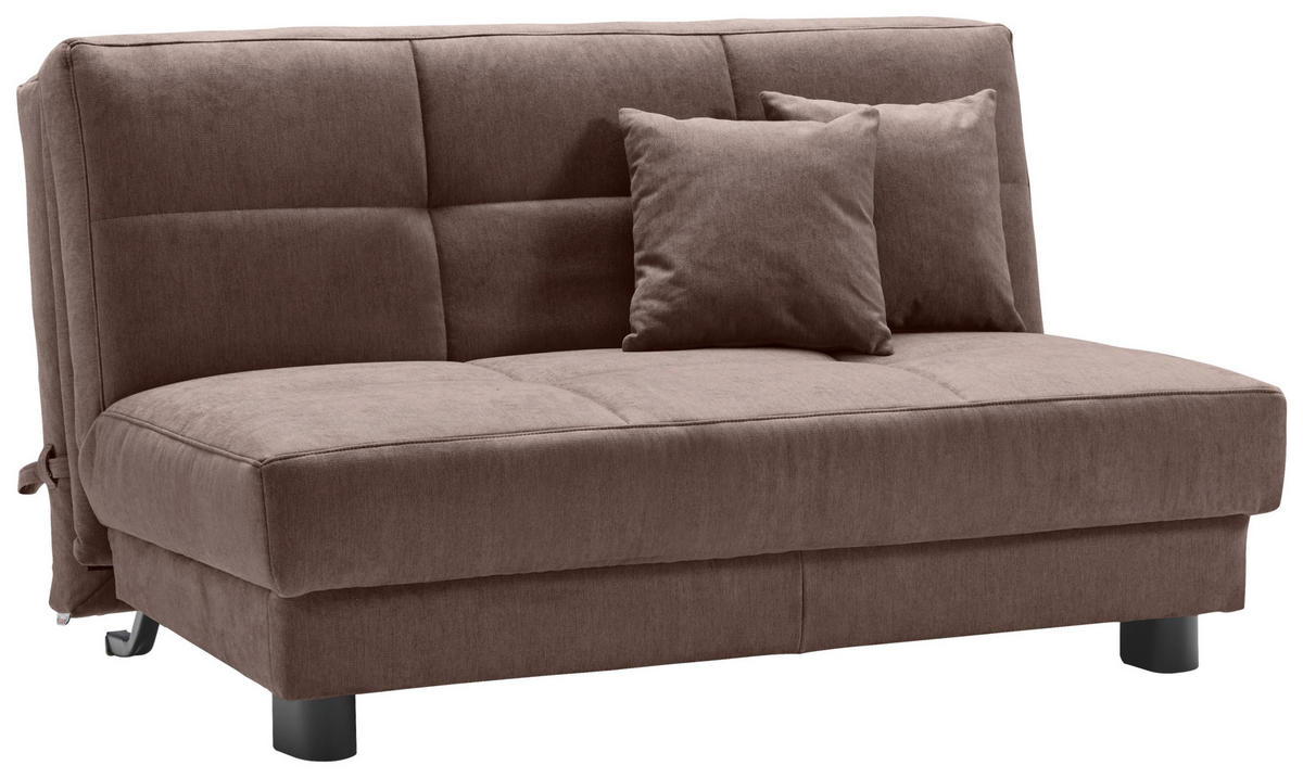 SCHLAFSOFA Mikrovelours Dunkelbraun  - Dunkelbraun/Schwarz, KONVENTIONELL, Textil/Metall (145/85/100cm) - Carryhome