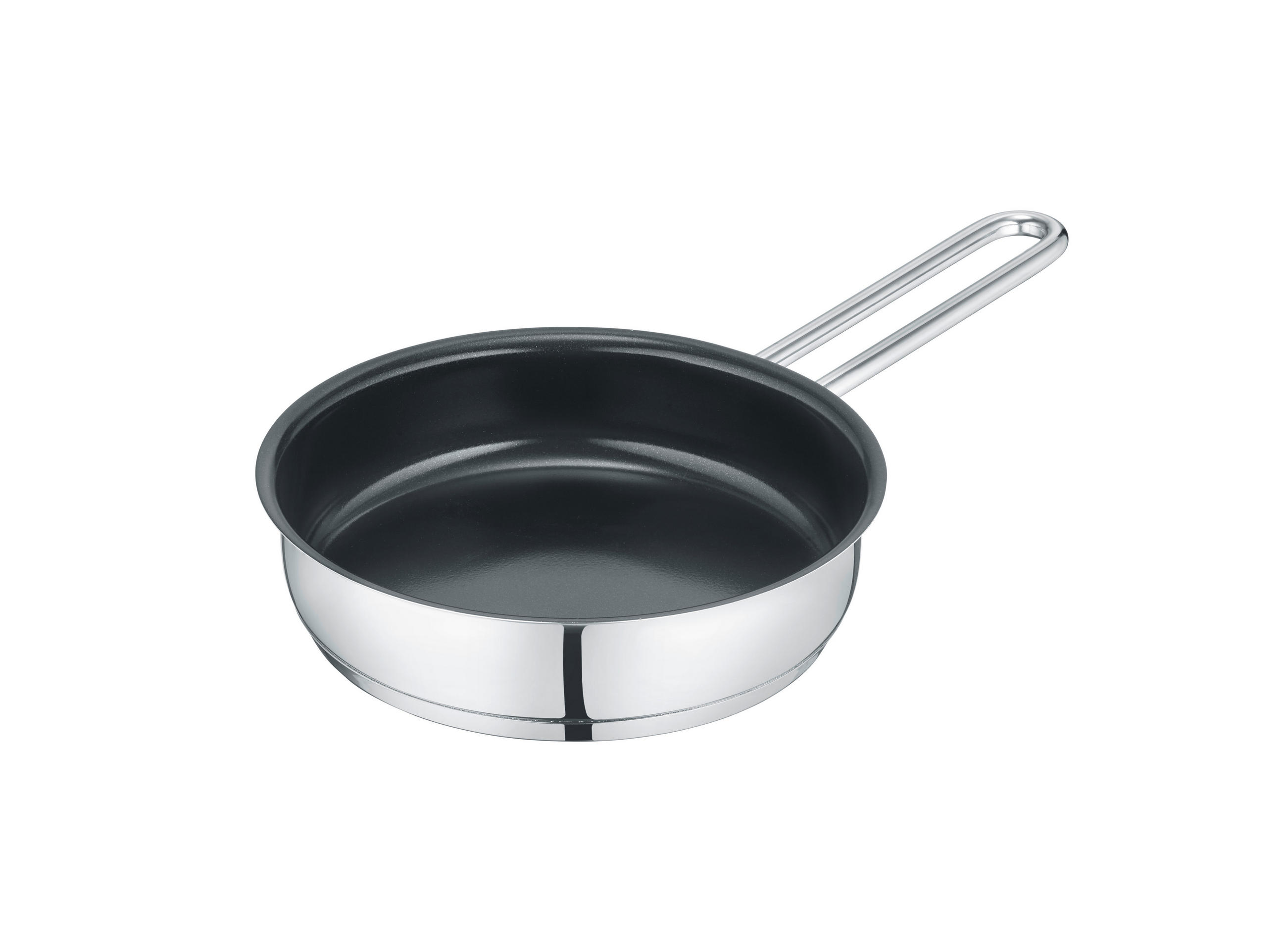 MINIPFANNE b.mini  - Grau Hochglanz, Basics, Metall (15,5/4,5/27,5cm) - Berndes