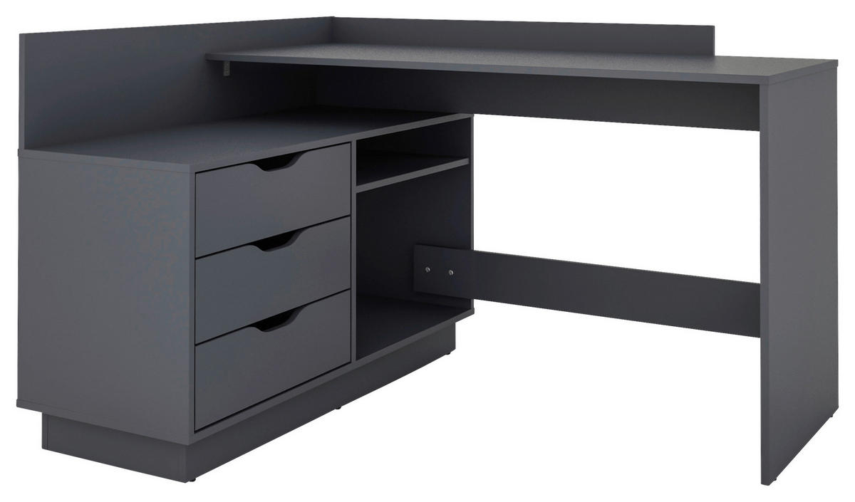 ECKSCHREIBTISCH 129/83,5/105 cm  in Anthrazit  - Anthrazit, Basics, Holzwerkstoff (129/83,5/105cm) - MID.YOU